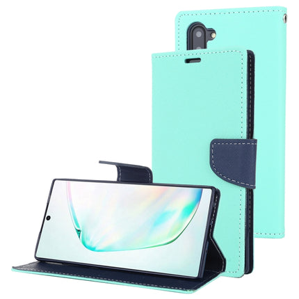 For Galaxy Note 10 MERCURY GOOSPERY FANCY DIARY Horizontal Flip Leather Case with Holder & Card Slots & Wallet(Mint Green)-garmade.com