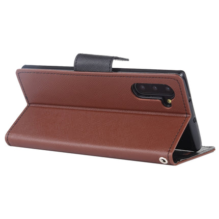 For Galaxy Note 10 MERCURY GOOSPERY FANCY DIARY Horizontal Flip Leather Case with Holder & Card Slots & Wallet(Brown)-garmade.com