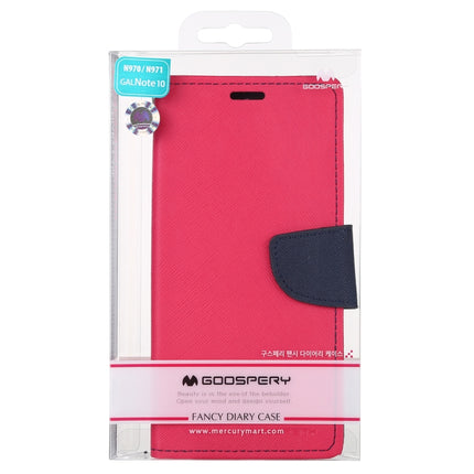 For Galaxy Note 10 MERCURY GOOSPERY FANCY DIARY Horizontal Flip Leather Case with Holder & Card Slots & Wallet(Rose Red)-garmade.com