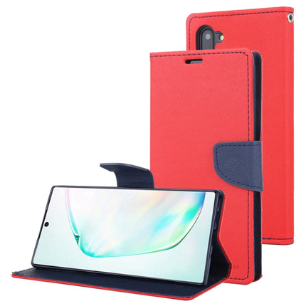 For Galaxy Note 10 MERCURY GOOSPERY FANCY DIARY Horizontal Flip Leather Case with Holder & Card Slots & Wallet(Red)-garmade.com