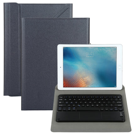 Universal Detachable Bluetooth Keyboard + Leather Tablet Case with Touchpad for iPad 9-10 inch, Specification:Black Keyboard(Black)-garmade.com