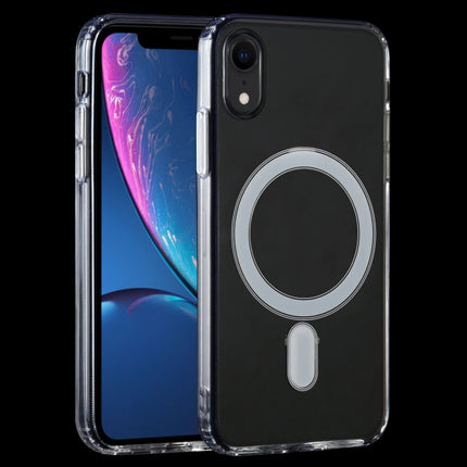 Magsafe Case Simple Magnetic Ring All-inclusive Clear Crystal Acrylic PC +TPU Shockproof Case For iPhone XR(Transparent)-garmade.com