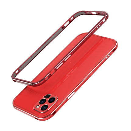 Aurora Series Lens Protector + Metal Frame Protective Case For iPhone 12 Pro(Red)-garmade.com