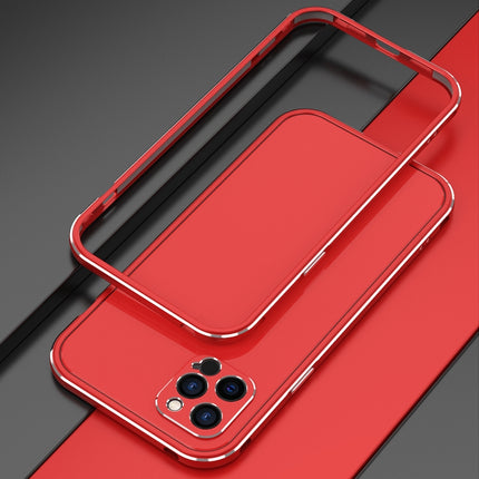 Aurora Series Lens Protector + Metal Frame Protective Case For iPhone 12 Pro(Red)-garmade.com