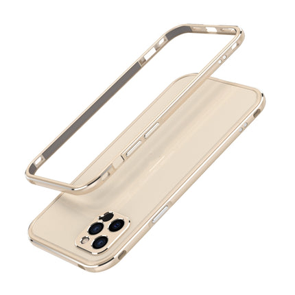 Aurora Series Lens Protector + Metal Frame Protective Case For iPhone 12 Pro(Gold)-garmade.com