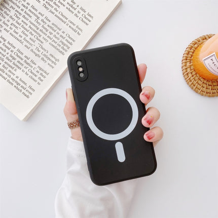 Liquid Silicone Full Coverage Shockproof Magsafe Case For iPhone X / XS(Black)-garmade.com