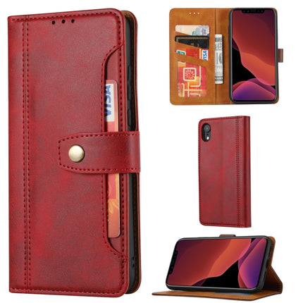 Calf Texture Double Fold Clasp Horizontal Flip Leather Case with Photo Frame & Holder & Card Slots & Wallet For iPhone XR(Red)-garmade.com