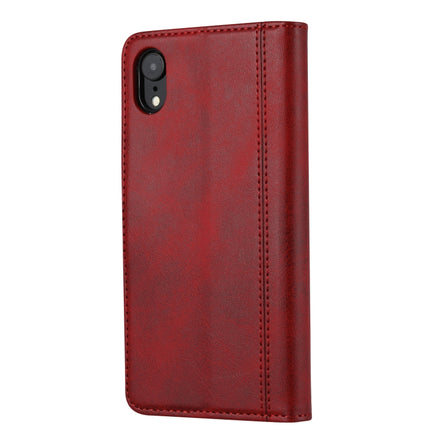 Calf Texture Double Fold Clasp Horizontal Flip Leather Case with Photo Frame & Holder & Card Slots & Wallet For iPhone XR(Red)-garmade.com