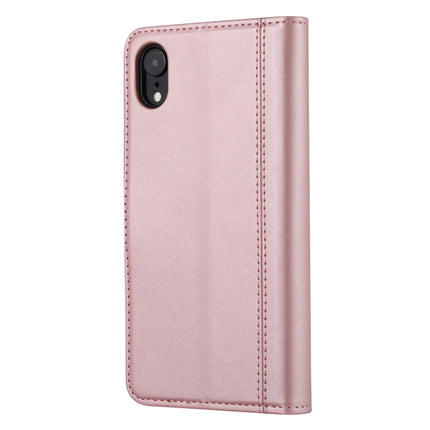 Calf Texture Double Fold Clasp Horizontal Flip Leather Case with Photo Frame & Holder & Card Slots & Wallet For iPhone XR(Rose Gold)-garmade.com
