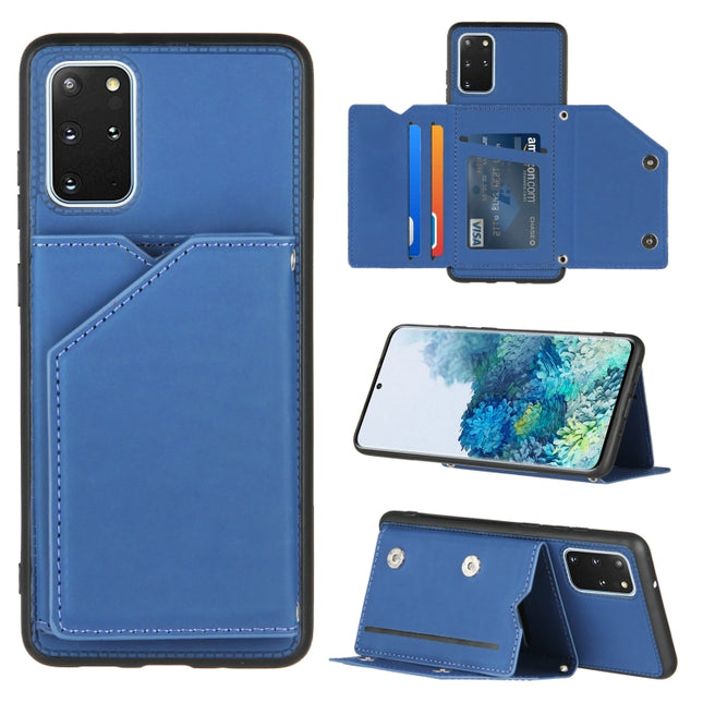 For Samsung Galaxy S20+ Skin Feel PU + TPU + PC Back Cover Shockproof Case with Card Slots & Holder & Photo Frame(Royal Blue)-garmade.com