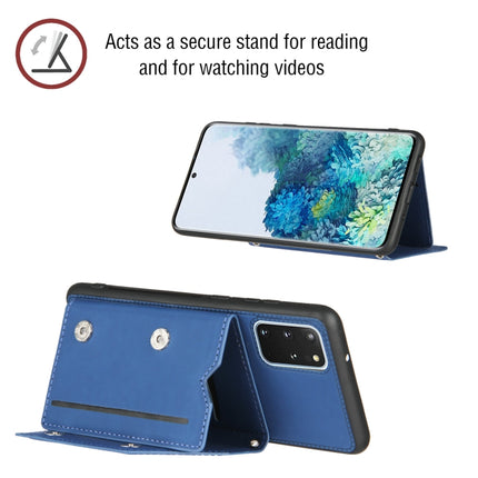 For Samsung Galaxy S20+ Skin Feel PU + TPU + PC Back Cover Shockproof Case with Card Slots & Holder & Photo Frame(Royal Blue)-garmade.com