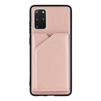 For Samsung Galaxy S20+ Skin Feel PU + TPU + PC Back Cover Shockproof Case with Card Slots & Holder & Photo Frame(Rose Gold)-garmade.com