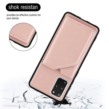 For Samsung Galaxy S20+ Skin Feel PU + TPU + PC Back Cover Shockproof Case with Card Slots & Holder & Photo Frame(Rose Gold)-garmade.com