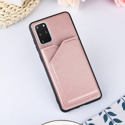 For Samsung Galaxy S20+ Skin Feel PU + TPU + PC Back Cover Shockproof Case with Card Slots & Holder & Photo Frame(Rose Gold)-garmade.com