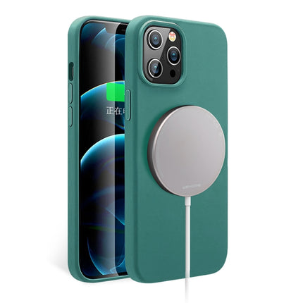 WK WPC-005 iDeal Series Magnetic Liquid Silicone Full Coverage Shockproof Magsafe Case with Magsafe Charging Magnet For iPhone 12 / 12 Pro(Green)-garmade.com