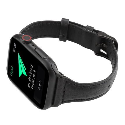 For Apple Watch Series 5 & 4 40mm / 3 & 2 & 1 38mm Crazy Horse Texture Genuine Leather Strap(Black)-garmade.com