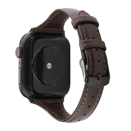 For Apple Watch Series 5 & 4 40mm / 3 & 2 & 1 38mm Crazy Horse Texture Genuine Leather Strap(Coffee)-garmade.com