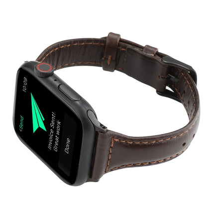 For Apple Watch Series 5 & 4 40mm / 3 & 2 & 1 38mm Crazy Horse Texture Genuine Leather Strap(Coffee)-garmade.com