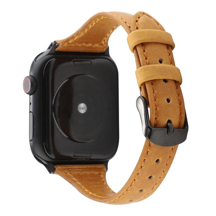 For Apple Watch Series 5 & 4 40mm / 3 & 2 & 1 38mm Crazy Horse Texture Genuine Leather Strap(Light Brown)-garmade.com