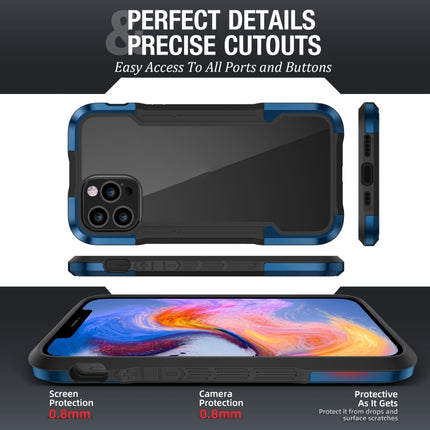 iPAKY Thunder Series Aluminum alloy Shockproof Protective Case For iPhone 12(Blue)-garmade.com