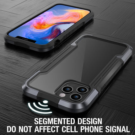 iPAKY Thunder Series Aluminum alloy Shockproof Protective Case For iPhone 12 Pro(Grey Black)-garmade.com