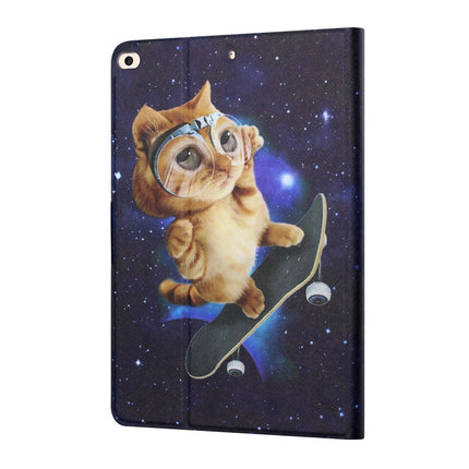 Colored Drawing Horizontal Flip Leather Case with Holder & Card Slots & Sleep / Wake-up Function For iPad Mini 5/4/3/2/1(Skateboard Cat)-garmade.com