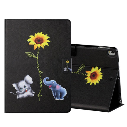 Colored Drawing Horizontal Flip Leather Case with Holder & Card Slots & Sleep / Wake-up Function For iPad 10.2 / iPad Air 10.5 （2019） / iPad Pro 10.5 inch(Elephant)-garmade.com