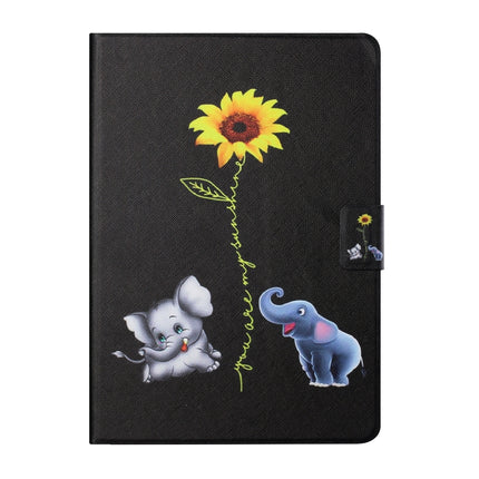 Colored Drawing Horizontal Flip Leather Case with Holder & Card Slots & Sleep / Wake-up Function For iPad 10.2 / iPad Air 10.5 （2019） / iPad Pro 10.5 inch(Elephant)-garmade.com