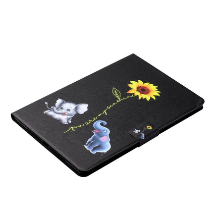 Colored Drawing Horizontal Flip Leather Case with Holder & Card Slots & Sleep / Wake-up Function For iPad 10.2 / iPad Air 10.5 （2019） / iPad Pro 10.5 inch(Elephant)-garmade.com