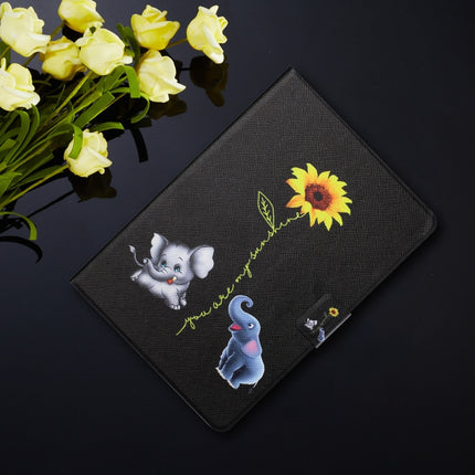 Colored Drawing Horizontal Flip Leather Case with Holder & Card Slots & Sleep / Wake-up Function For iPad 10.2 / iPad Air 10.5 （2019） / iPad Pro 10.5 inch(Elephant)-garmade.com