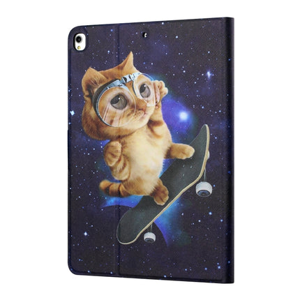 Colored Drawing Horizontal Flip Leather Case with Holder & Card Slots & Sleep / Wake-up Function For iPad 10.2 / iPad Air 10.5 （2019） / iPad Pro 10.5 inch(Skateboard Cat)-garmade.com