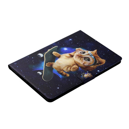 Colored Drawing Horizontal Flip Leather Case with Holder & Card Slots & Sleep / Wake-up Function For iPad 10.2 / iPad Air 10.5 （2019） / iPad Pro 10.5 inch(Skateboard Cat)-garmade.com