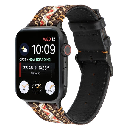 For Apple Watch Series 6 & SE & 5 & 4 40mm / 3 & 2 & 1 38mm Ethnic Style Genuine Leather Strap(Bohemia)-garmade.com