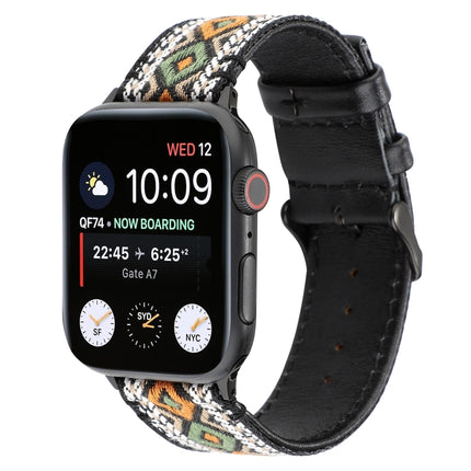 For Apple Watch Series 6 & SE & 5 & 4 40mm / 3 & 2 & 1 38mm Ethnic Style Genuine Leather Strap(Retro)-garmade.com