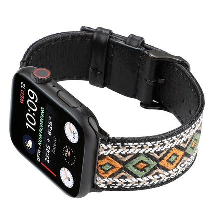 For Apple Watch Series 6 & SE & 5 & 4 40mm / 3 & 2 & 1 38mm Ethnic Style Genuine Leather Strap(Retro)-garmade.com