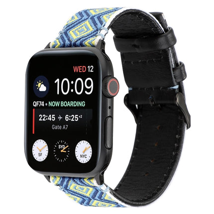 For Apple Watch Series 6 & SE & 5 & 4 40mm / 3 & 2 & 1 38mm Ethnic Style Genuine Leather Strap(Rural)-garmade.com