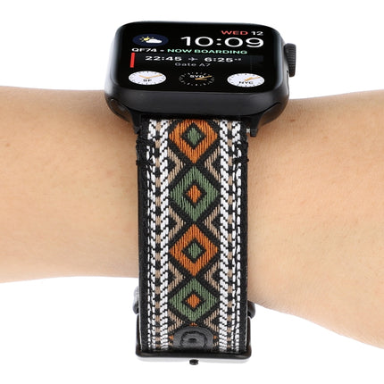 For Apple Watch Series 6 & SE & 5 & 4 44mm / 3 & 2 & 1 42mm Ethnic Style Genuine Leather Strap(Retro)-garmade.com