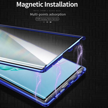 For Samsung Galaxy Note10 Magnetic Metal Frame Double-sided Tempered Glass Case(Black)-garmade.com