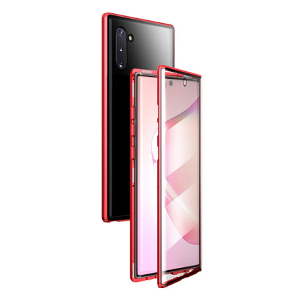 For Samsung Galaxy Note10 Magnetic Metal Frame Double-sided Tempered Glass Case(Red)-garmade.com