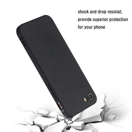 Straight Edge Solid Color TPU Shockproof Case For iPhone 6(Black)-garmade.com