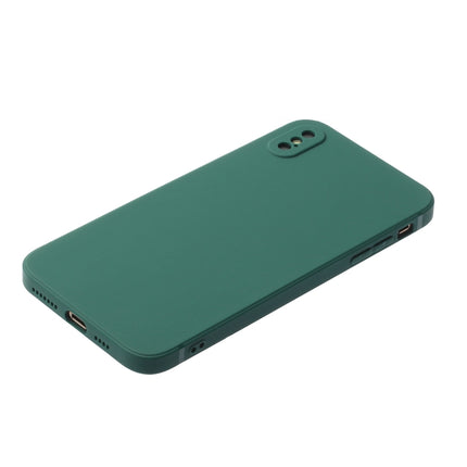 Straight Edge Solid Color TPU Shockproof Case For iPhone XS / X(Dark Night Green)-garmade.com