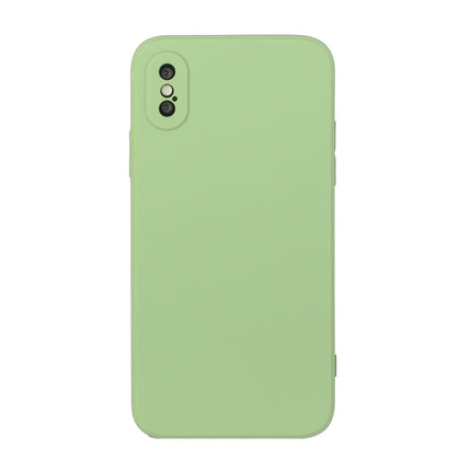 Straight Edge Solid Color TPU Shockproof Case For iPhone XS / X(Matcha Green)-garmade.com