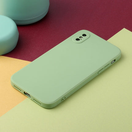 Straight Edge Solid Color TPU Shockproof Case For iPhone XS / X(Matcha Green)-garmade.com