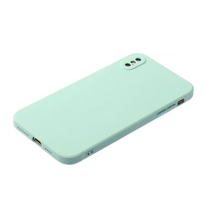 Straight Edge Solid Color TPU Shockproof Case For iPhone XS / X(Light Cyan)-garmade.com