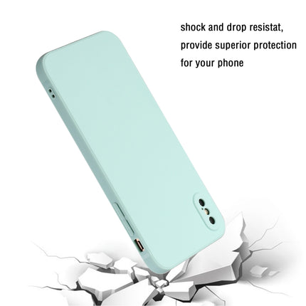 Straight Edge Solid Color TPU Shockproof Case For iPhone XS / X(Light Cyan)-garmade.com