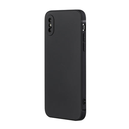 Straight Edge Solid Color TPU Shockproof Case For iPhone XS / X(Black)-garmade.com