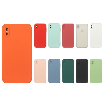 Straight Edge Solid Color TPU Shockproof Case For iPhone XS / X(Red)-garmade.com