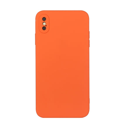 Straight Edge Solid Color TPU Shockproof Case For iPhone XS / X(Orange)-garmade.com