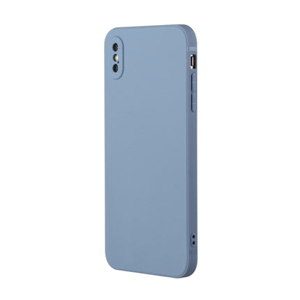 Straight Edge Solid Color TPU Shockproof Case For iPhone XS / X(Lavender Grey)-garmade.com