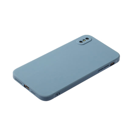 Straight Edge Solid Color TPU Shockproof Case For iPhone XS / X(Lavender Grey)-garmade.com